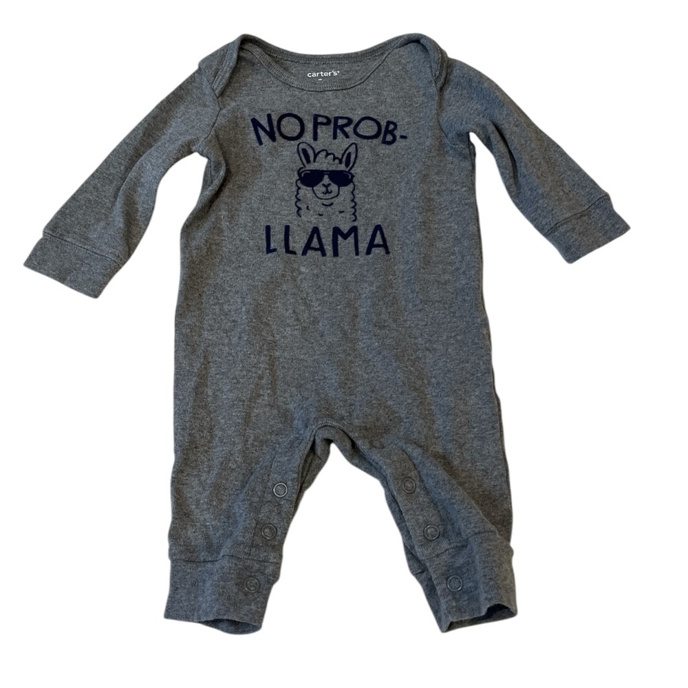 Carter's Gray 'No Prob-Llama' Bodysuit